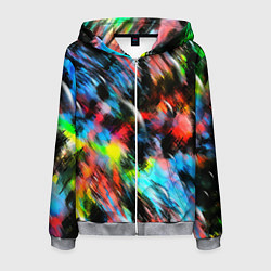 Мужская толстовка на молнии Цветные краски абстракция