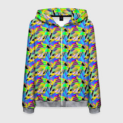 Мужская толстовка на молнии Треугольники голографический эффект - паттерн