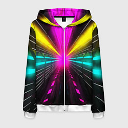 Мужская толстовка на молнии Неоновые лучи текстура