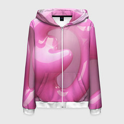 Мужская толстовка на молнии Розовые краски абстракция
