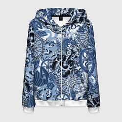 Мужская толстовка на молнии Колеса сансары Будда и голова слона