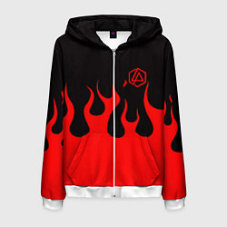 Мужская толстовка на молнии Linkin park logo fire