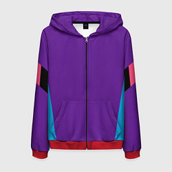 Толстовка 3D на молнии мужская Стиль 90-х геометрия спортивная, цвет: 3D-красный