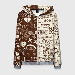 Мужская толстовка на молнии Lil peep retro pattern