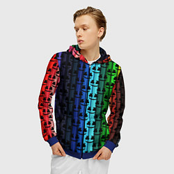 Толстовка 3D на молнии мужская Marshmello gradient, цвет: 3D-синий — фото 2