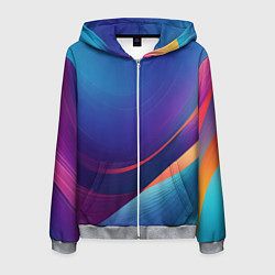 Толстовка 3D на молнии мужская Красивый градиент абстракция, цвет: 3D-меланж