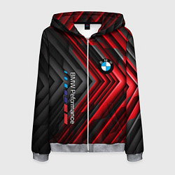 Толстовка 3D на молнии мужская BMW geometry stripes red, цвет: 3D-меланж