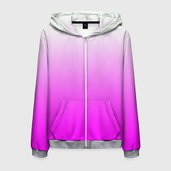 Толстовка 3D на молнии мужская Gradient color pink, цвет: 3D-меланж