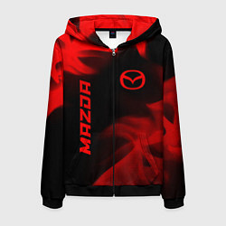 Толстовка 3D на молнии мужская Mazda - red gradient вертикально, цвет: 3D-черный
