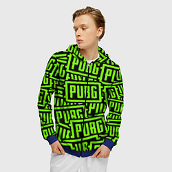 Толстовка 3D на молнии мужская PUBG pattern game, цвет: 3D-синий — фото 2