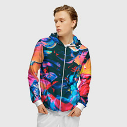 Толстовка 3D на молнии мужская Colors, цвет: 3D-белый — фото 2