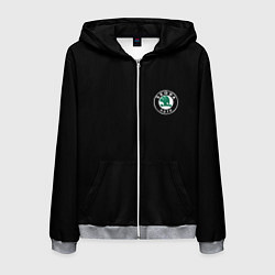 Мужская толстовка на молнии Skoda logo auto