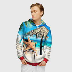 Толстовка 3D на молнии мужская Resort, цвет: 3D-красный — фото 2