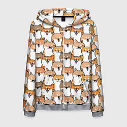 Мужская толстовка на молнии Узор сиба ину