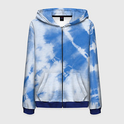 Мужская толстовка на молнии Синий тай дай