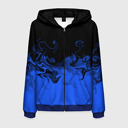 Мужская толстовка на молнии Абстрактный синий огонь