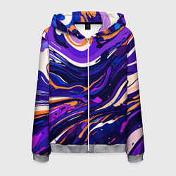 Мужская толстовка на молнии Разноцветная абстракция разводов