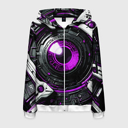 Мужская толстовка на молнии Фиолетовая сфера киберпанк