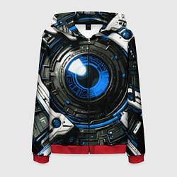 Мужская толстовка на молнии Синяя сфера киберпанк