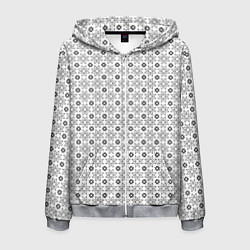 Толстовка 3D на молнии мужская Чёрные звёзды на чёрном фоне, цвет: 3D-меланж