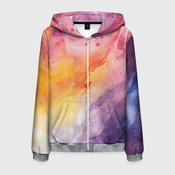 Мужская толстовка на молнии Краски акварели