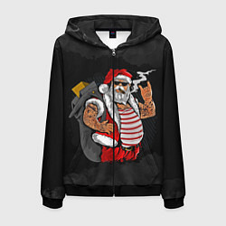 Мужская толстовка на молнии Дед мороз панк