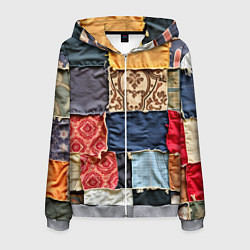 Мужская толстовка на молнии Яркий пэчворк