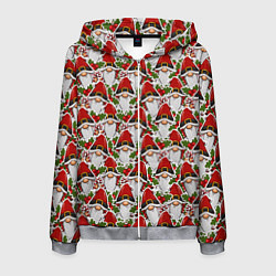 Мужская толстовка на молнии Паттерн из дедов морозов