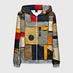Мужская толстовка на молнии Ретро пэчворк