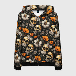 Мужская толстовка на молнии Маки и черепа