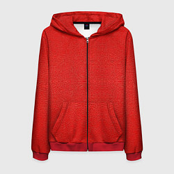 Мужская толстовка на молнии Красная кожаная текстура