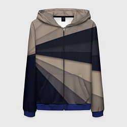 Толстовка 3D на молнии мужская Фрактальные линии, цвет: 3D-синий