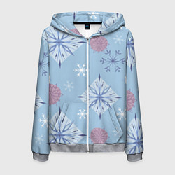 Мужская толстовка на молнии Снежинки Эльзы
