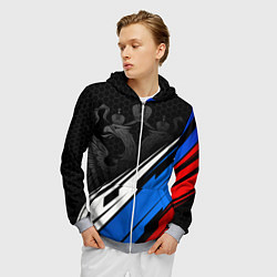 Толстовка 3D на молнии мужская Россия - абстракция, цвет: 3D-меланж — фото 2