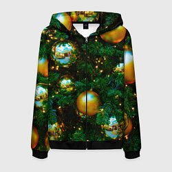 Мужская толстовка на молнии Новогодние украшения на ветках