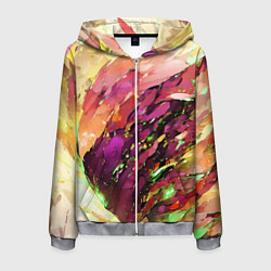 Мужская толстовка на молнии Красно-жёлтая абстракция