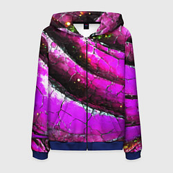 Мужская толстовка на молнии Розовая волнистая абстракция