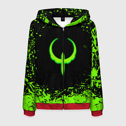 Толстовка 3D на молнии мужская Quake кислотные краски, цвет: 3D-красный