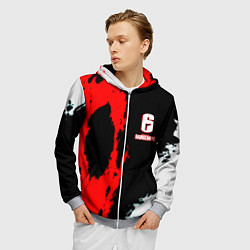 Толстовка 3D на молнии мужская Rainbow six краски абстрактные, цвет: 3D-меланж — фото 2