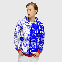 Толстовка 3D на молнии мужская Twenty one pilots лого, цвет: 3D-красный — фото 2