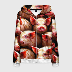 Мужская толстовка на молнии Поросята