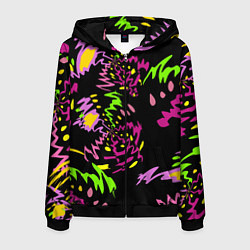Мужская толстовка на молнии Яркие абстрактные круги-зигзаги