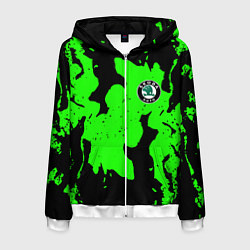 Мужская толстовка на молнии Skoda flame steel