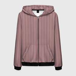 Мужская толстовка на молнии Пыльно-розовый в тонкую полоску