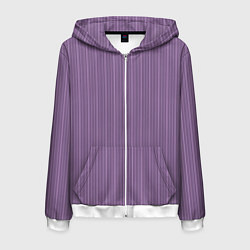 Мужская толстовка на молнии Серо-фиолетовый в тонкую полоску