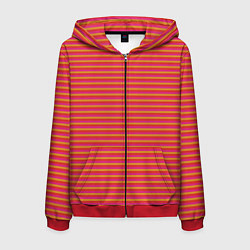 Мужская толстовка на молнии Полосы красный розовый и оранжевый