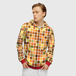 Толстовка 3D на молнии мужская Осенняя палитра, цвет: 3D-красный — фото 2