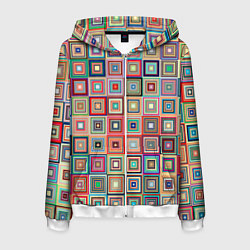 Мужская толстовка на молнии Квадратная мозаика