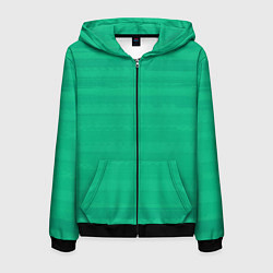 Мужская толстовка на молнии Изумрудный зелёный однотонный с полосами
