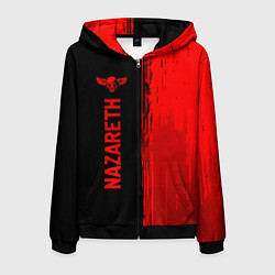 Толстовка 3D на молнии мужская Nazareth - red gradient по-вертикали, цвет: 3D-черный